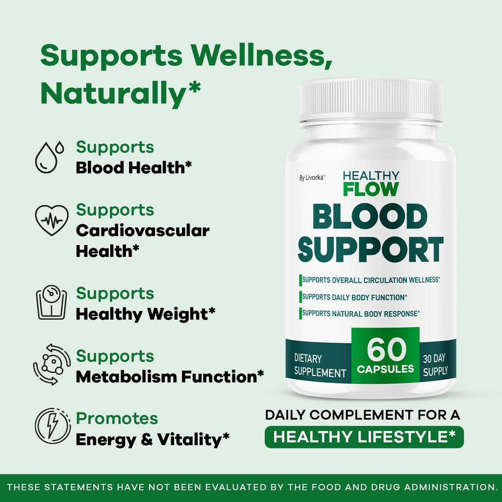Healthy Flow Blood Support – Premium Daily Supplement (60 Capsules, 1 Month)