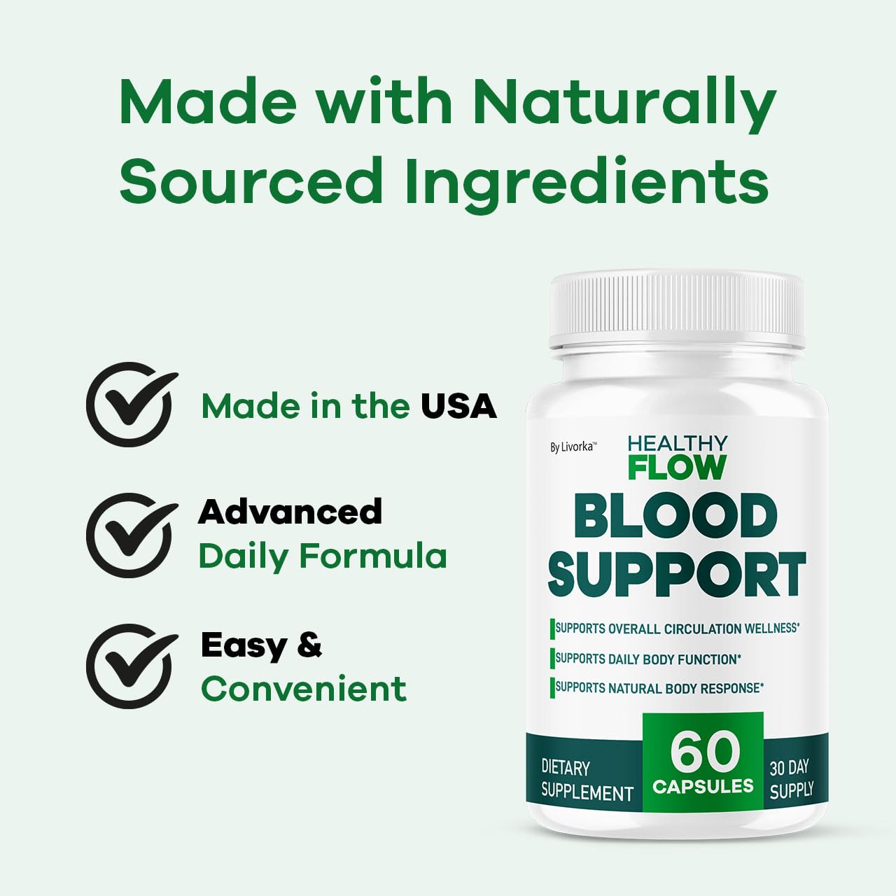 Healthy Flow Blood Support – Premium Daily Supplement (60 Capsules, 1 Month)