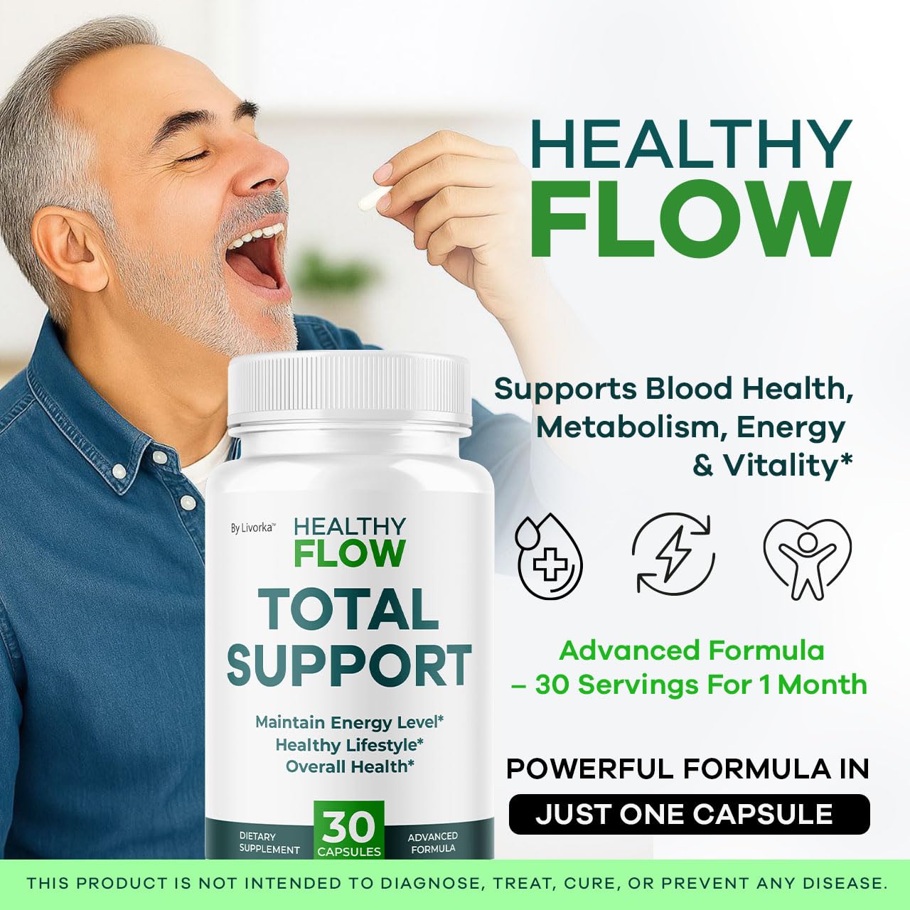 2 Pack Healthy Flow Capsules – All-Natural Support, HealthyFlow 60 Capsules