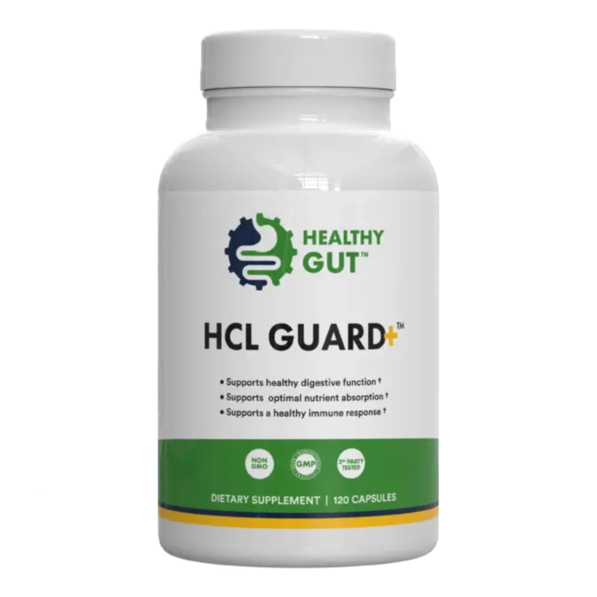 Healthy Gut HCL Guard+ | Supports Digestive Function with Betaine HCl, Ginger, DGL, Pepsin | 60 Servings
