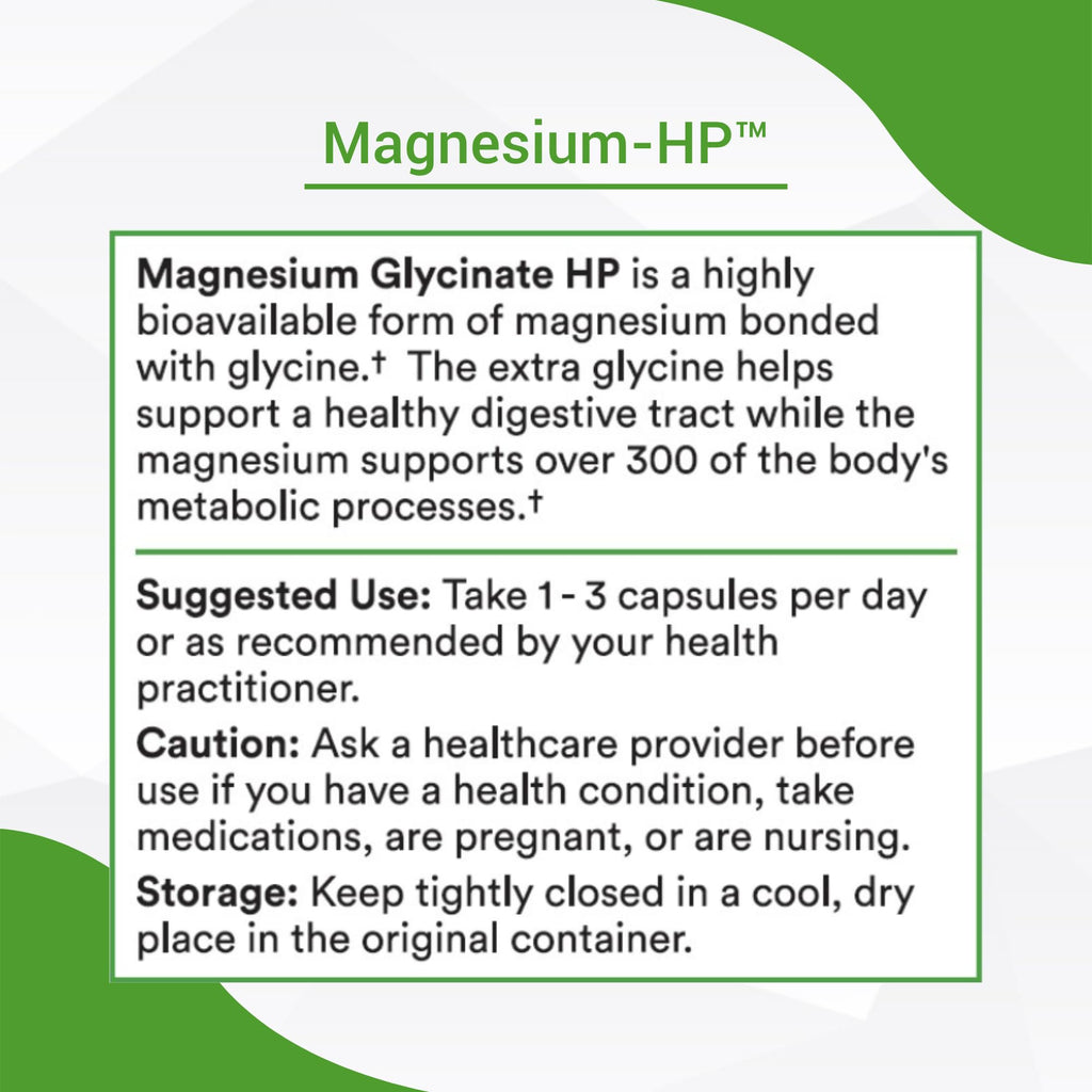 Healthy Gut Magnesium-HP | Ultra Pure Glycinate with Zero Fillers | 180 mg Magnesium Glycinate | 60 Servings