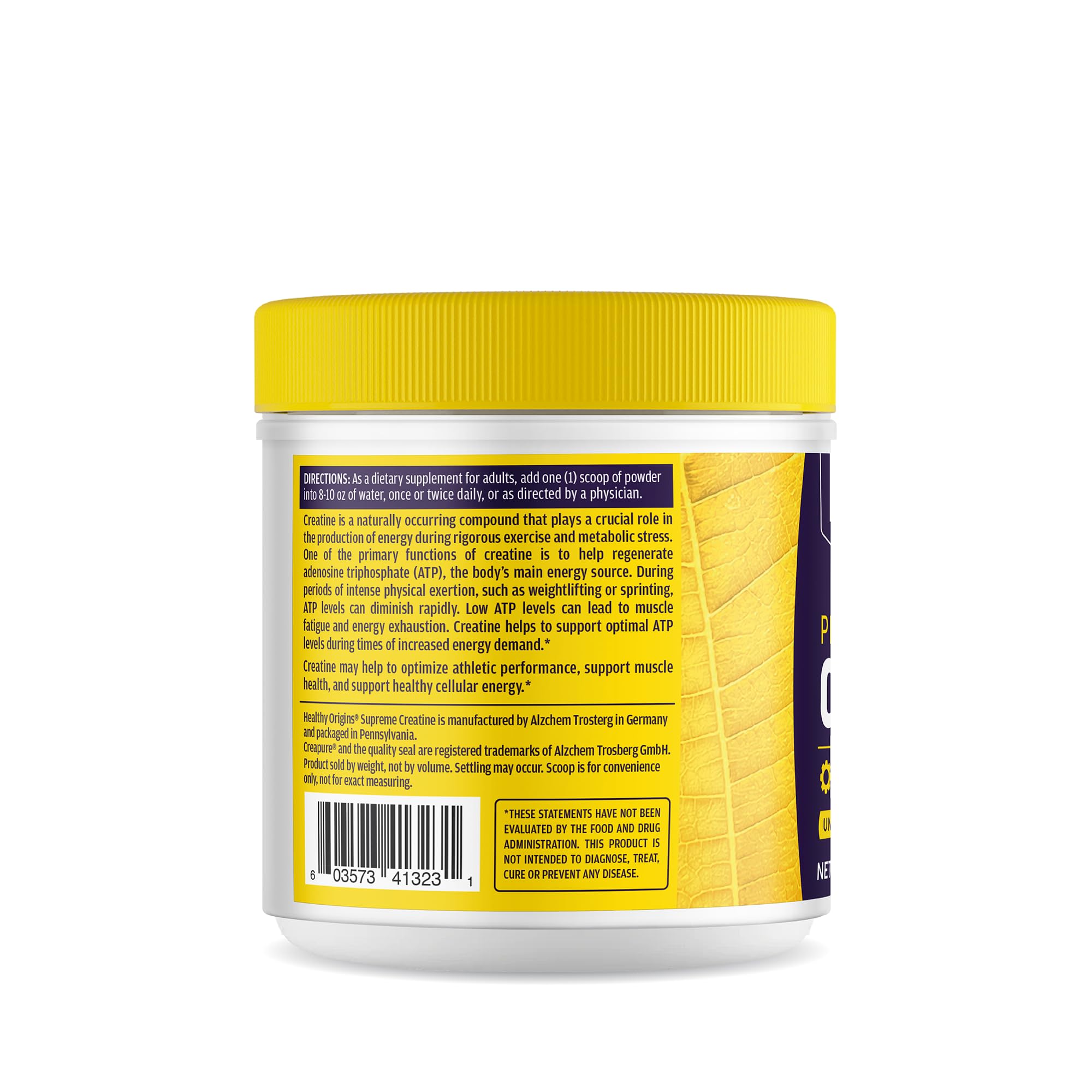 Healthy Origins Creatine with Creapure – Unflavored Micronized Powder (600 g, 120 Servings)