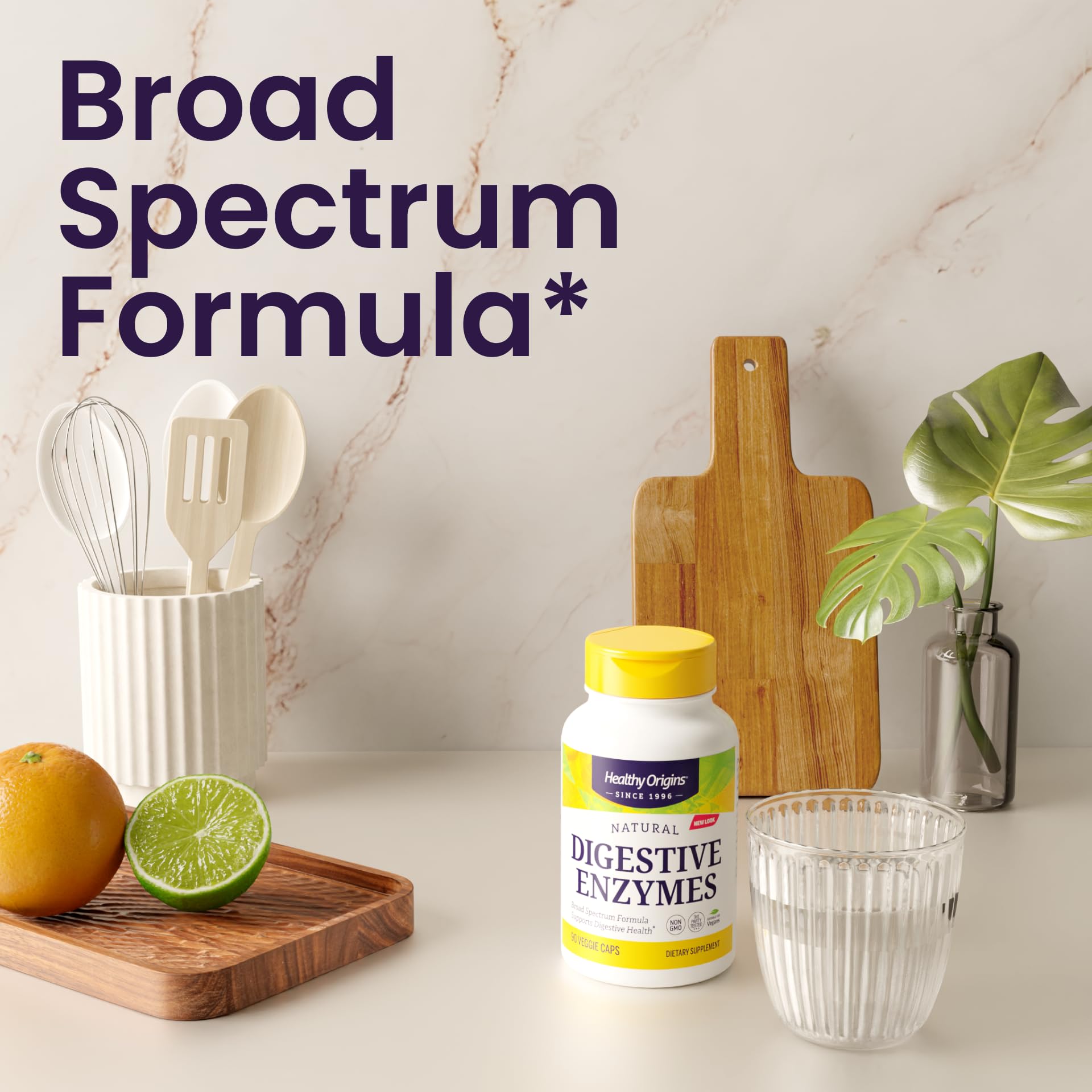 Healthy Origins Digestive Enzymes – Broad Spectrum, 90 Veggie Caps
