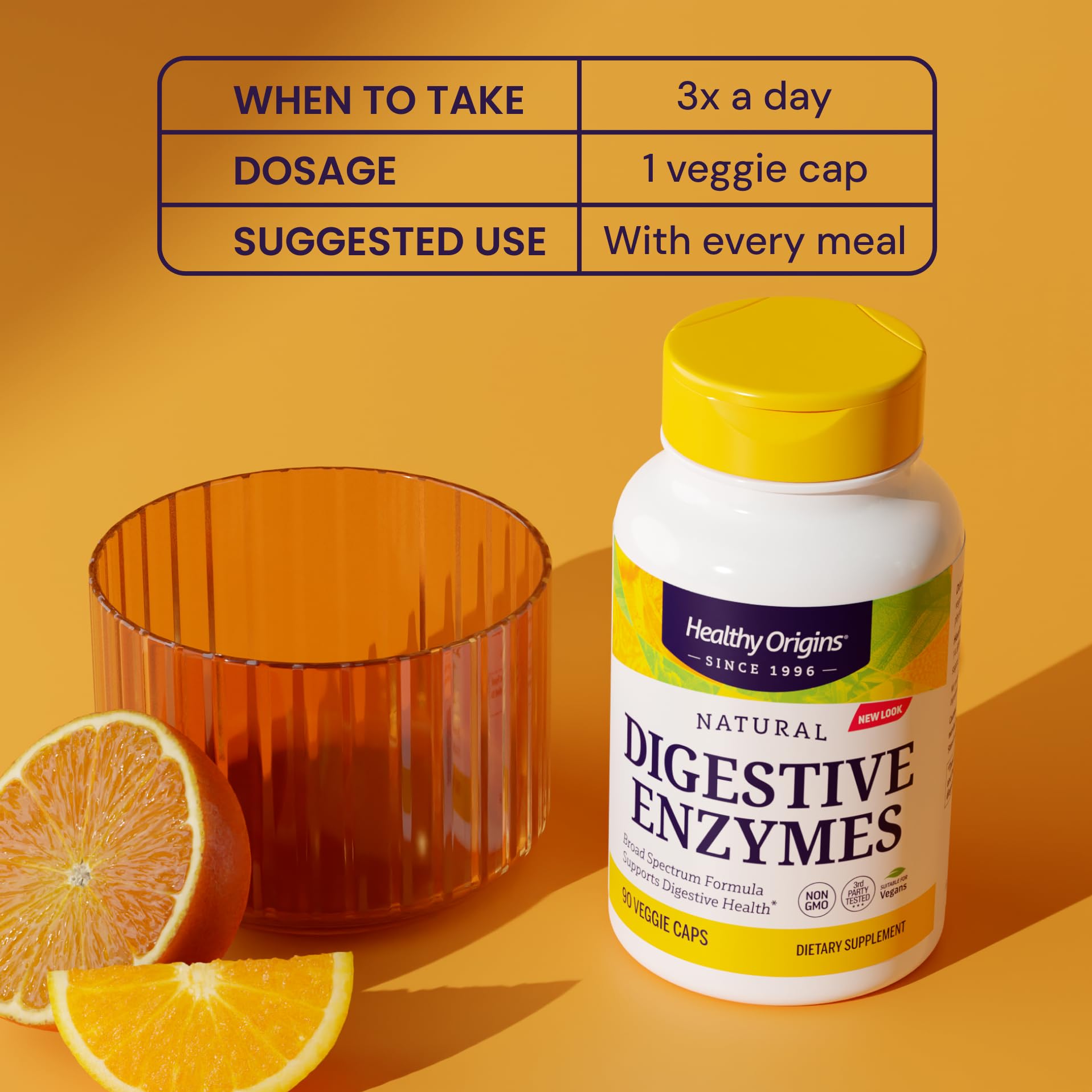 Healthy Origins Digestive Enzymes – Broad Spectrum, 90 Veggie Caps