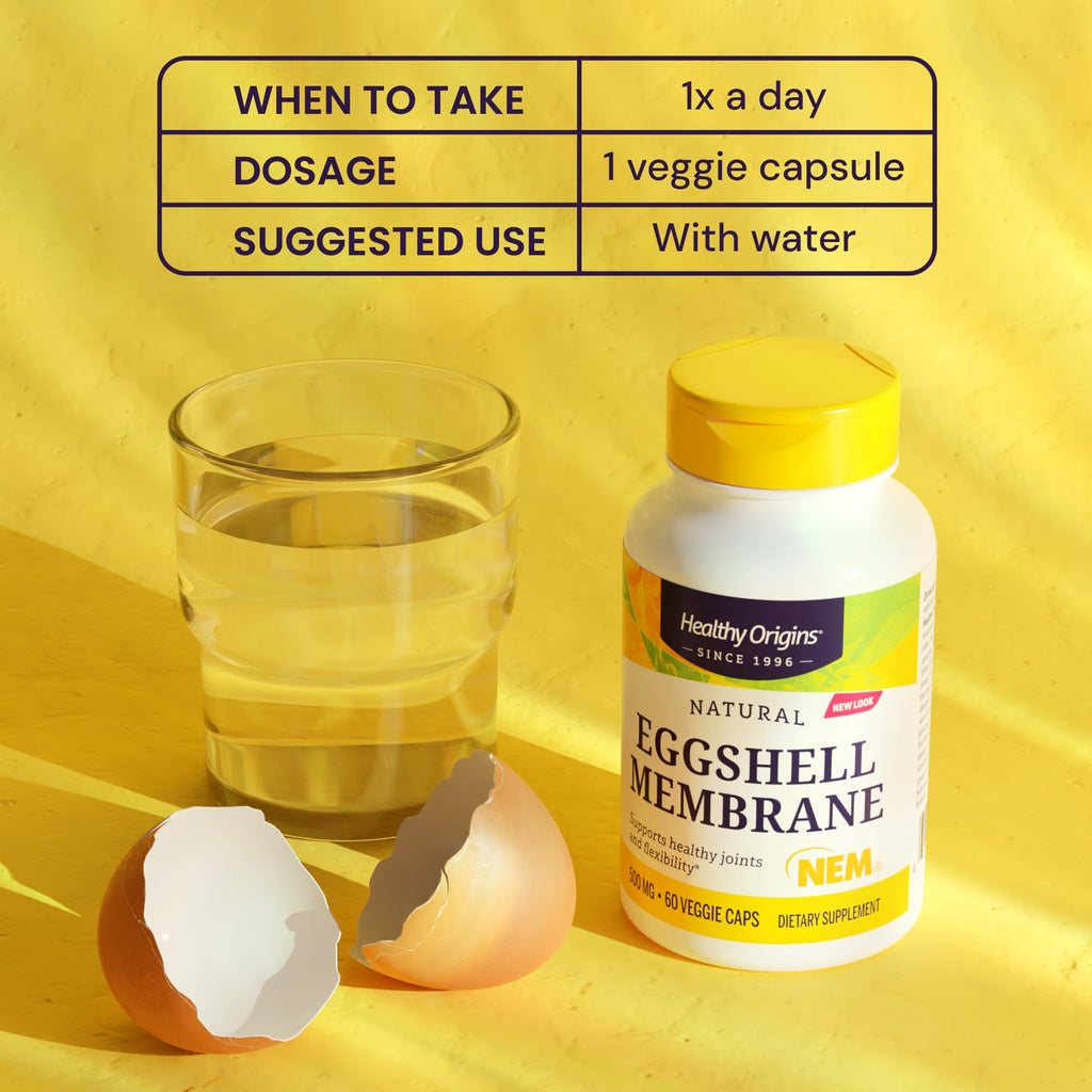 Healthy Origins Eggshell Membrane 500 mg – NEM Joint Support (30 Veggie Caps)
