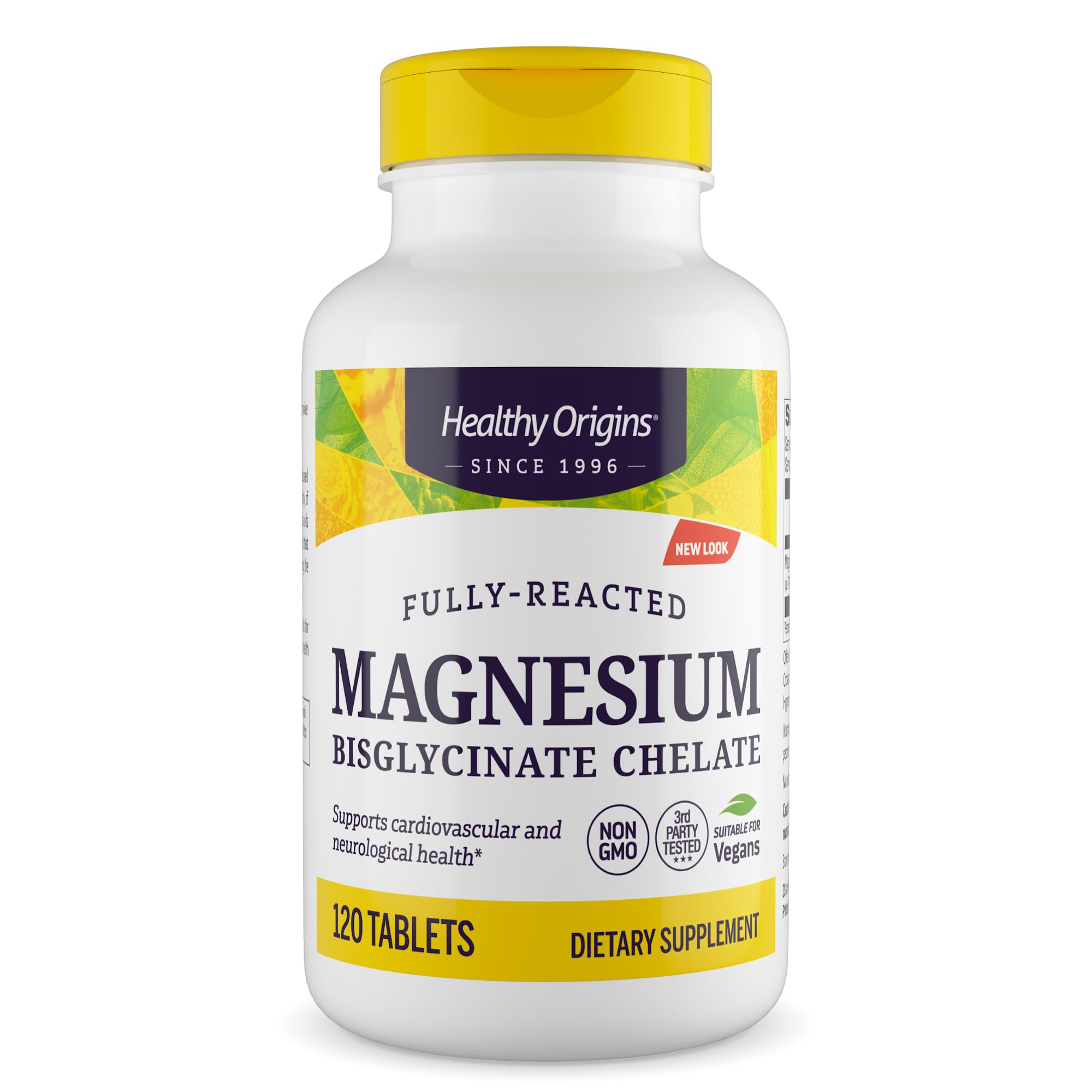 Healthy Origins Magnesium Bisglycinate Chelate - Non-GMO, Gluten Free, Cardiovascular & Bone Support | 120 Tablets