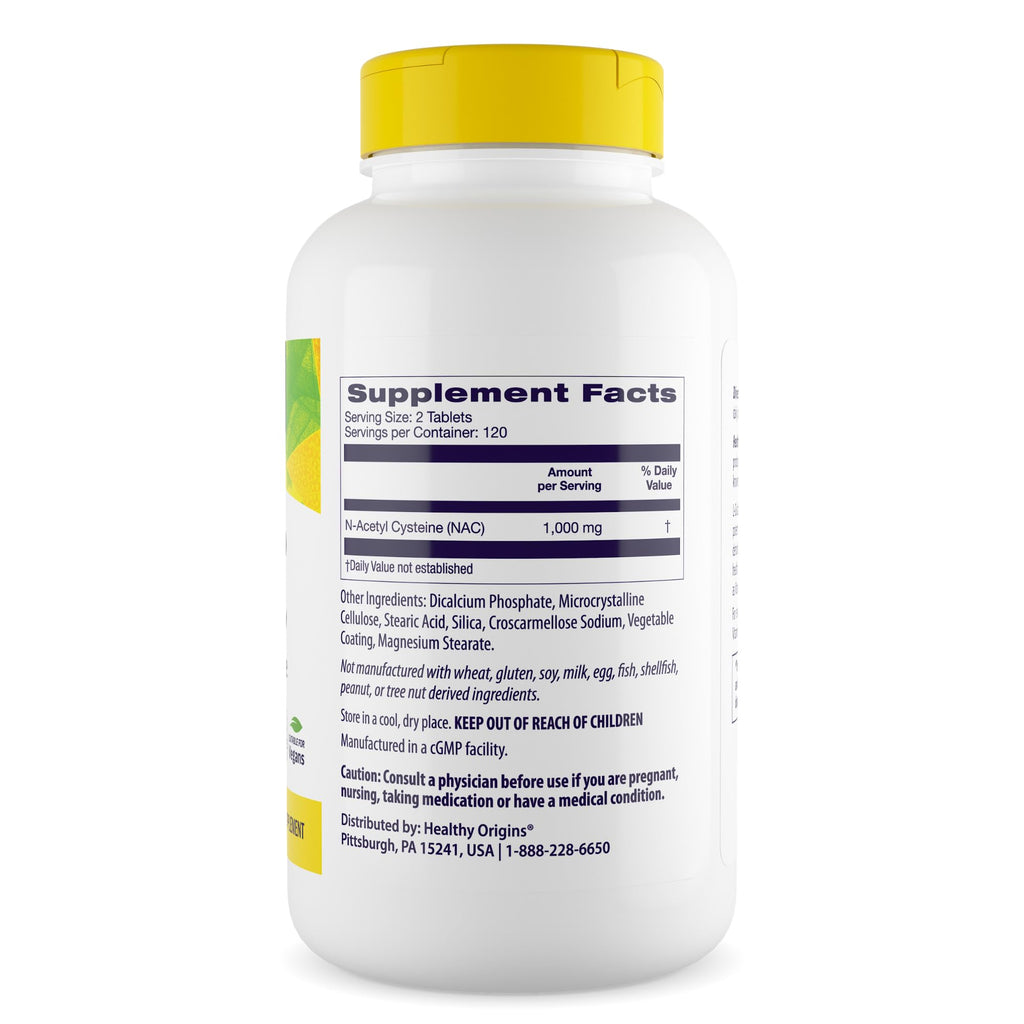 Healthy Origins NAC (N-Acetyl Cysteine) 1,000 mcg for Immune Health & Cellular Function – 240 Tablets