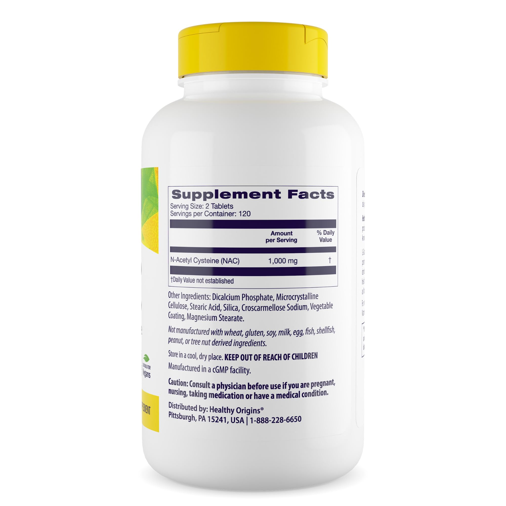 Healthy Origins NAC (N-Acetyl Cysteine) 1,000 mcg for Immune Health & Cellular Function – 240 Tablets