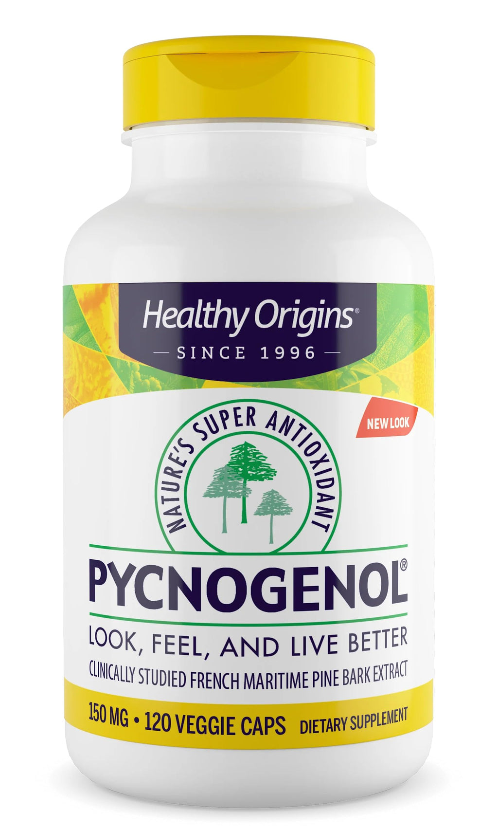 Healthy Origins Pycnogenol 150 mg – French Maritime Pine Bark Extract – 120 Veggie Capsules