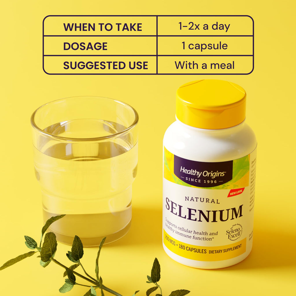 Healthy Origins Selenium 200 mcg | SelenoExcell, Fermented, Non-GMO