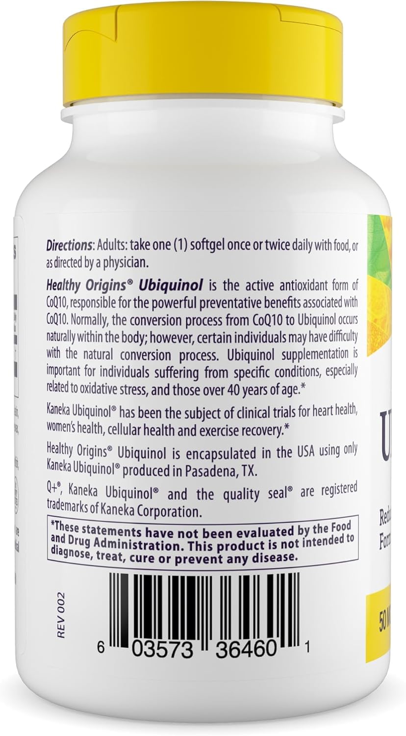 Healthy Origins Ubiquinol 50 mg - CoQ10 for Heart Health & Antioxidant Support