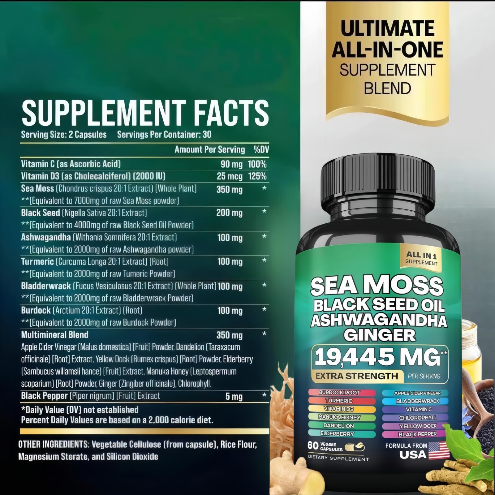 Sea Moss Black Seed Oil Ashwagandha Capsules – Immune Support | HealthyFinds