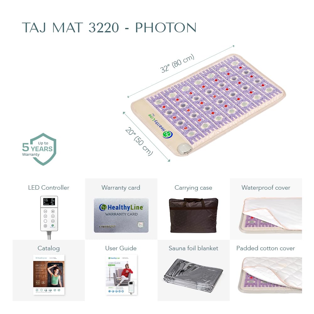 HealthyLine TAJ Far Infrared Heating Pad – 32x20 in Crystal Gemstone Mat