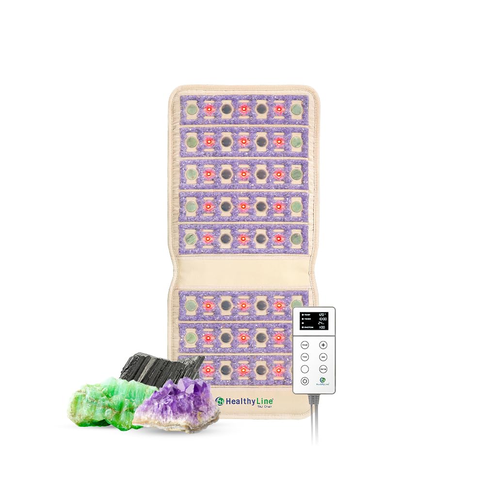 HealthyLine TAJ Far Infrared Heating Pad with Natural Gemstones – 40x18 Inches
