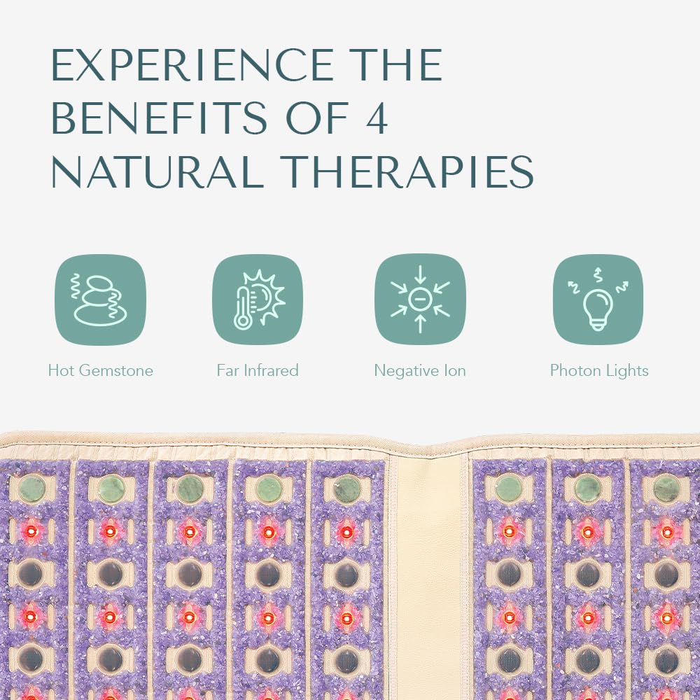 HealthyLine TAJ Far Infrared Heating Pad with Natural Gemstones – 40x18 Inches