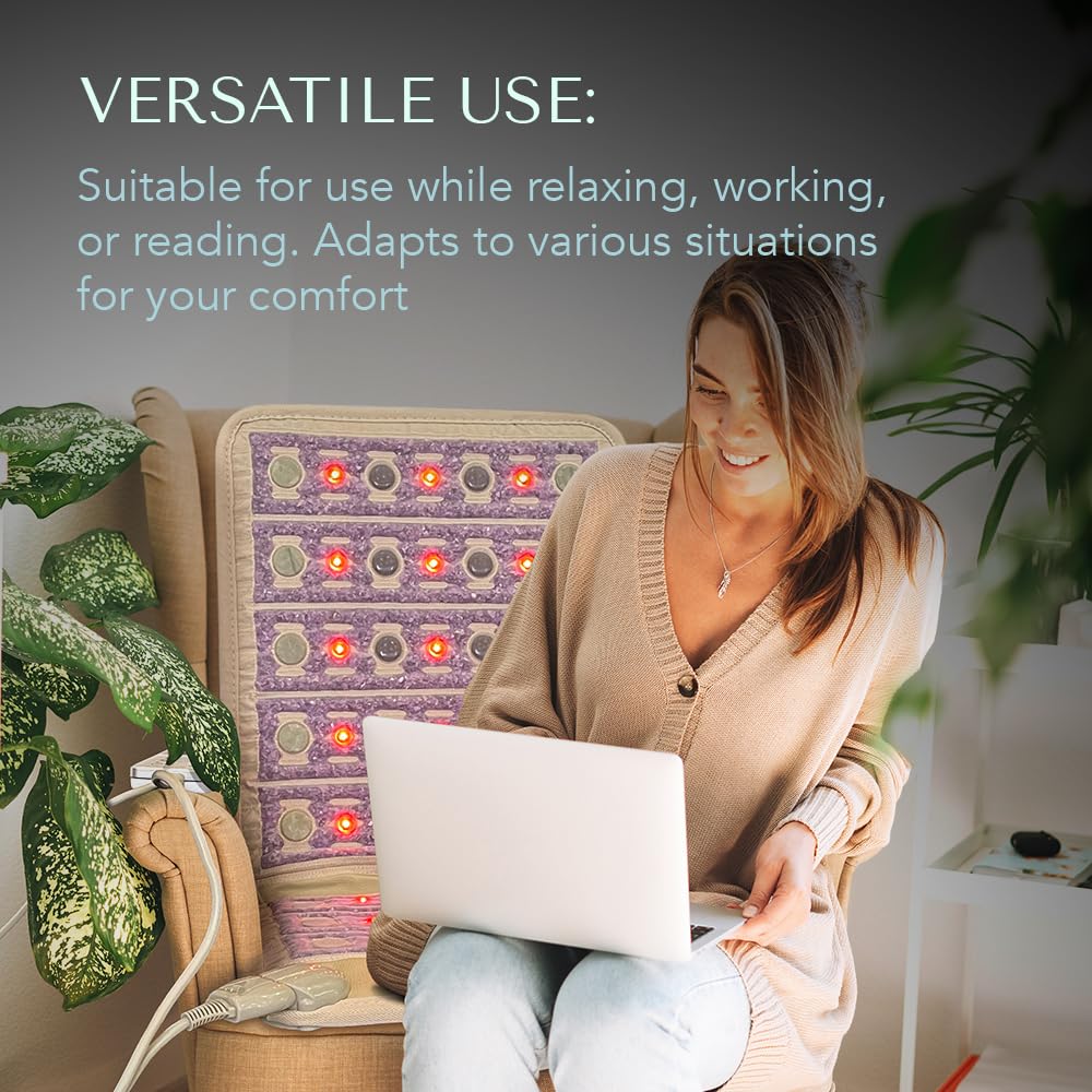 HealthyLine TAJ Far Infrared Heating Pad with Natural Gemstones – 40x18 Inches