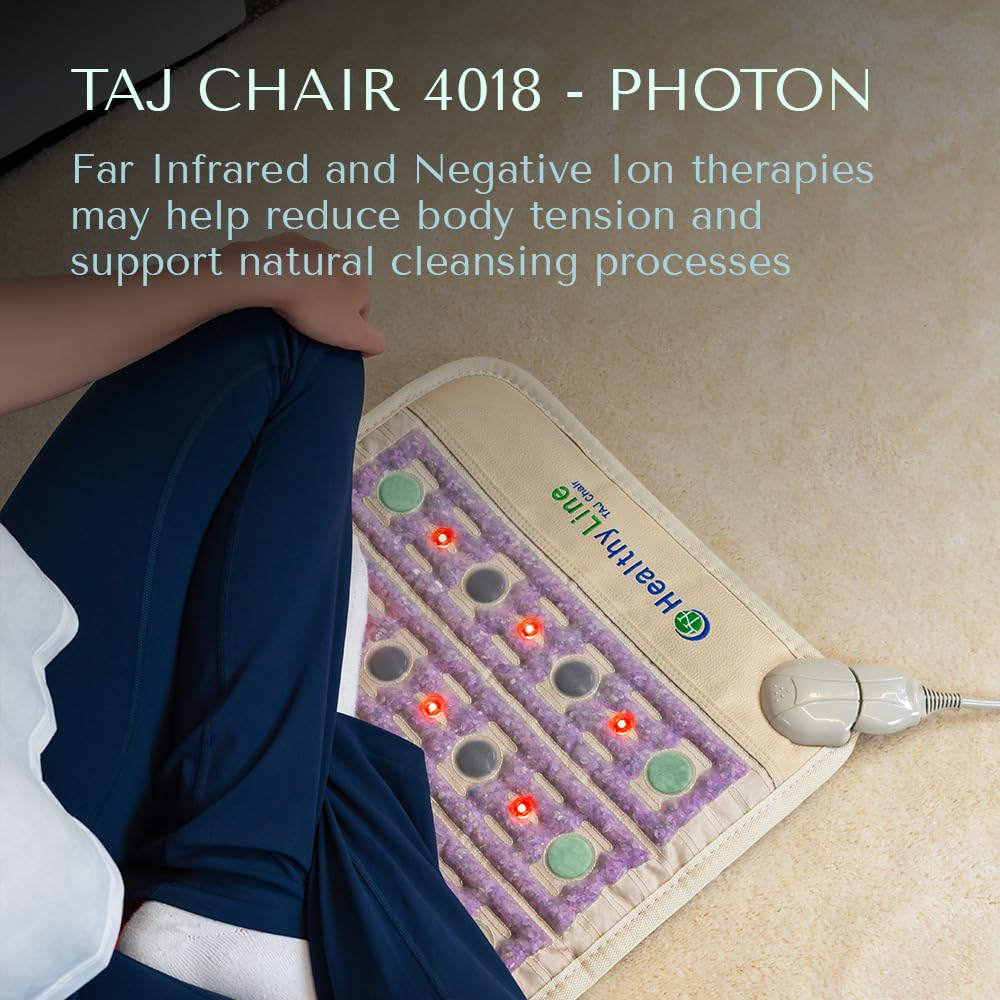 HealthyLine TAJ Far Infrared Heating Pad with Natural Gemstones – 40x18 Inches