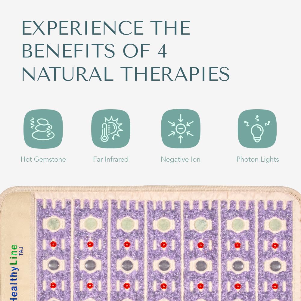 HealthyLine TAJ Far Infrared Heating Pad – 32x20 in Crystal Gemstone Mat