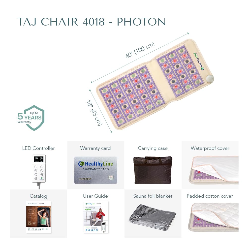 HealthyLine TAJ Far Infrared Heating Pad with Natural Gemstones – 40x18 Inches