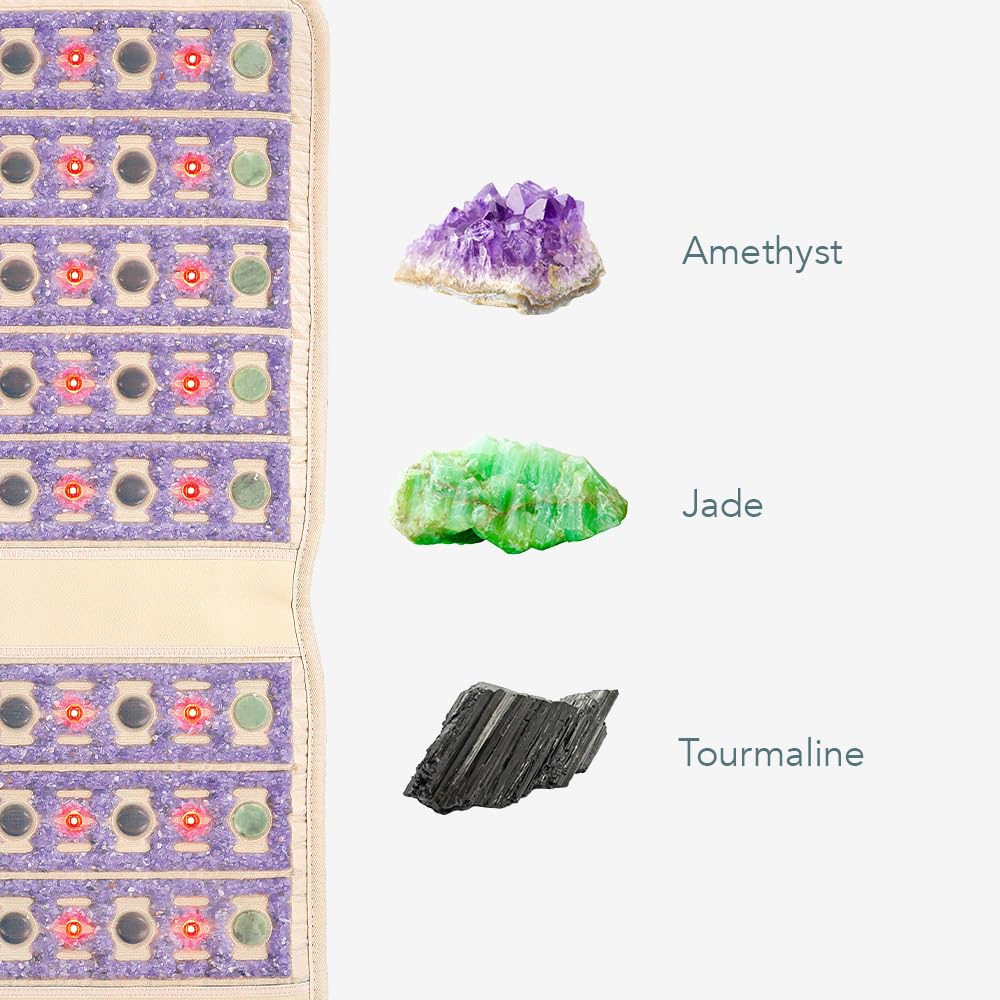 HealthyLine TAJ Far Infrared Heating Pad with Natural Gemstones – 40x18 Inches
