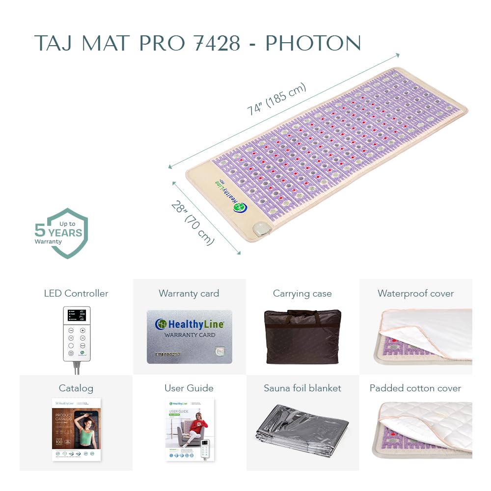 HealthyLine Advanced Infrared Heating Pad – Amethyst, Jade & Tourmaline, Full Pro 74 x 28 inches