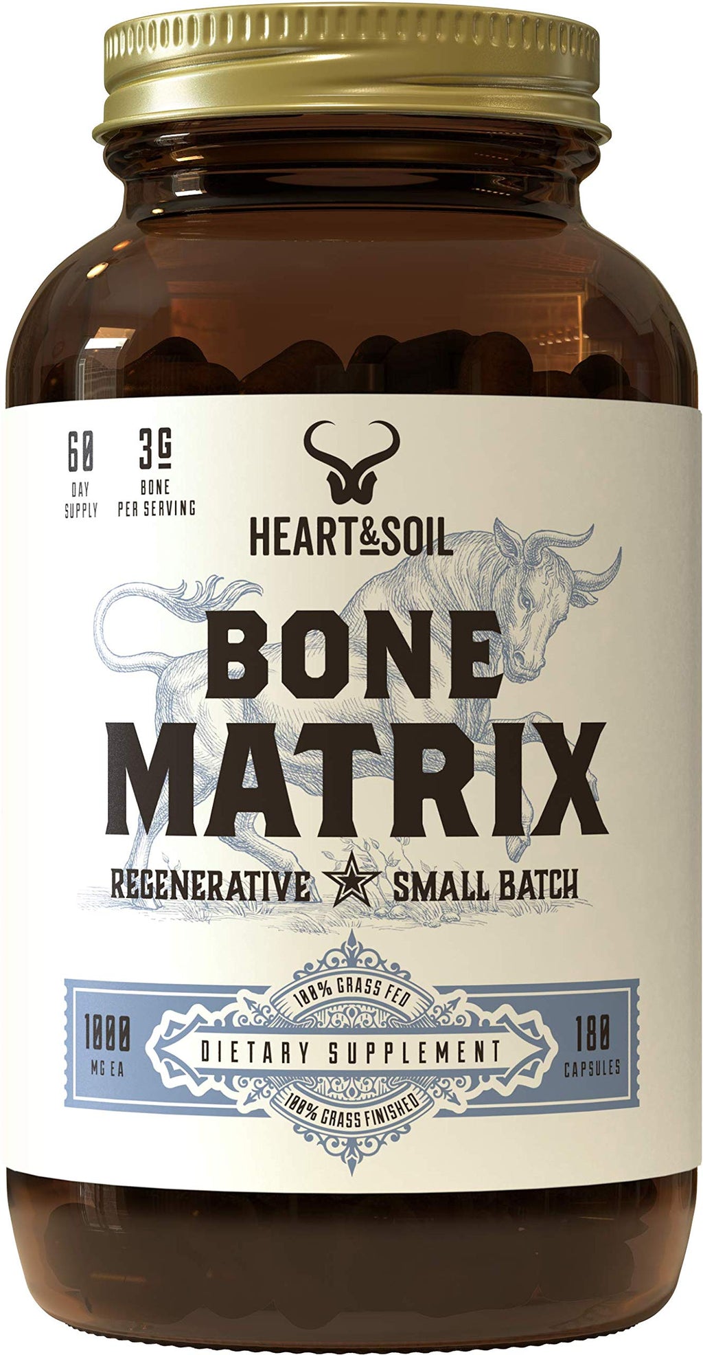 Heart & Soil Grass-Fed Bone Matrix — Joint Health & Flexibility (180 Capsules)