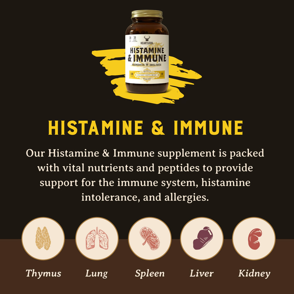 Heart & Soil Histamine & Immune Support – 3000mg DAO Enzyme (180 Capsules)