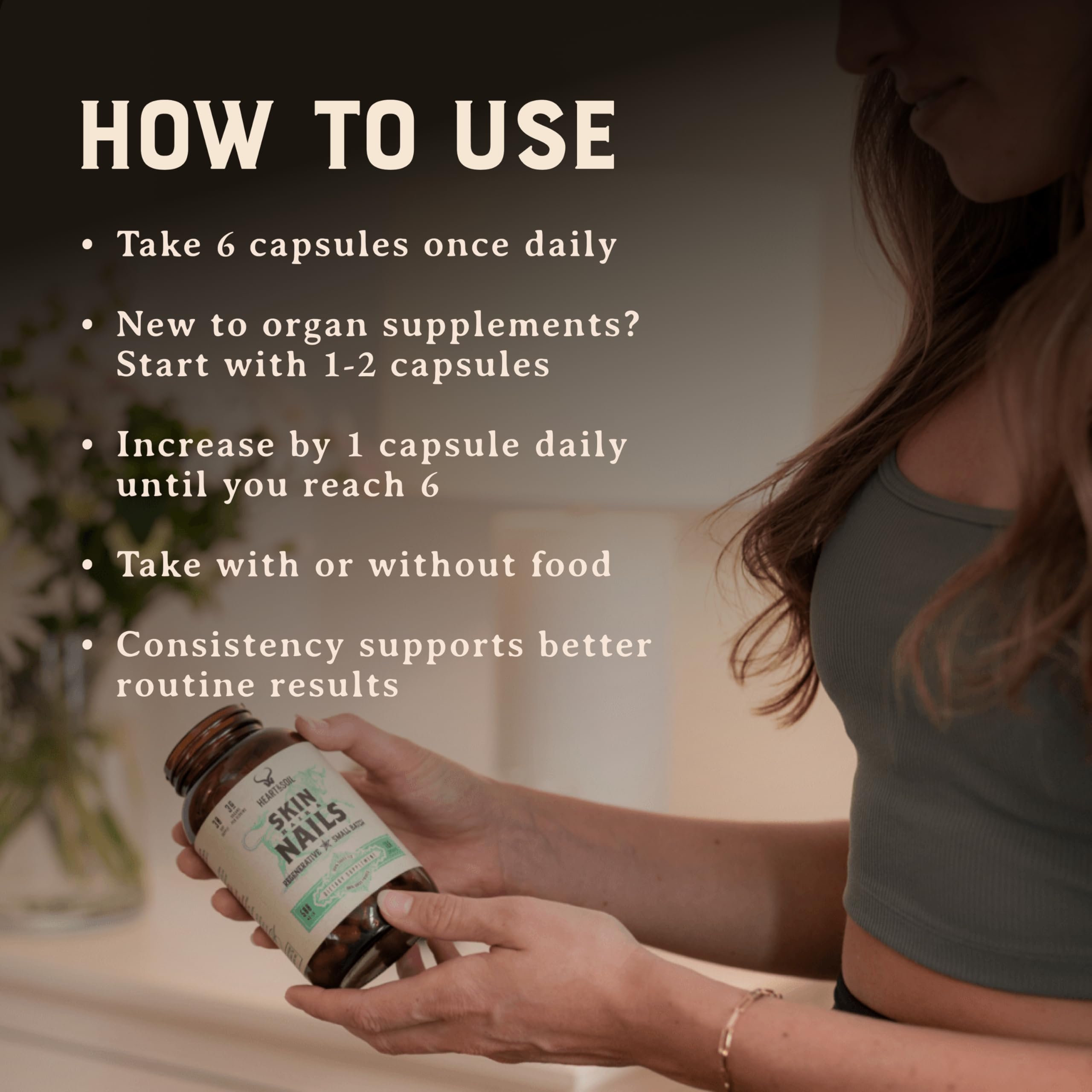 HEART & SOIL Beef Liver Capsules – 3000mg, Grass-Fed, 180 Capsules, Made in USA