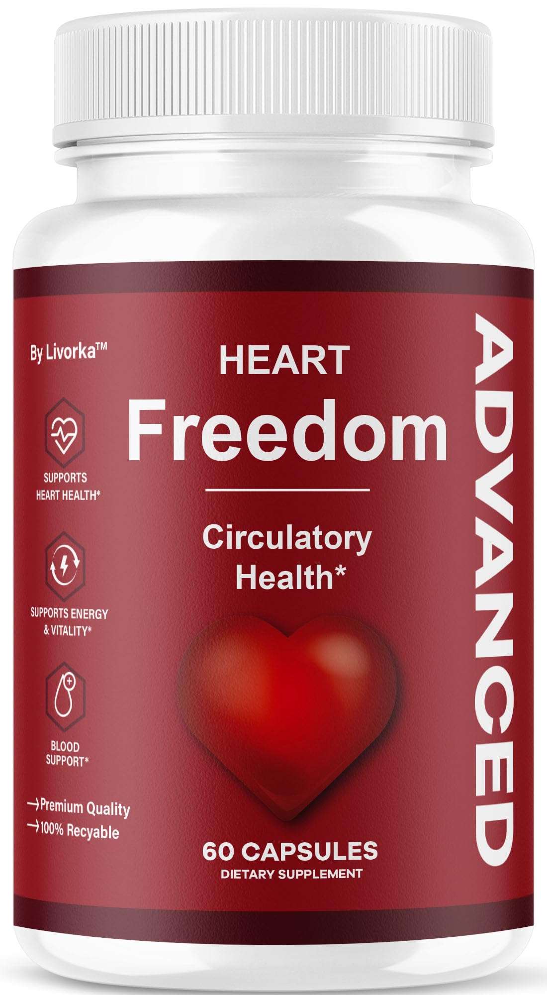 Heart Freedom Capsules - Official HeartFreedom Pills | All-Natural, Maximum Strength (60 Capsules)