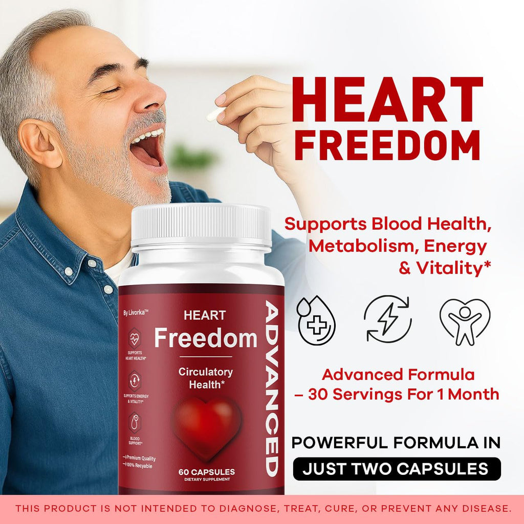 Heart Freedom Capsules - Official HeartFreedom Pills | All-Natural, Maximum Strength (60 Capsules)