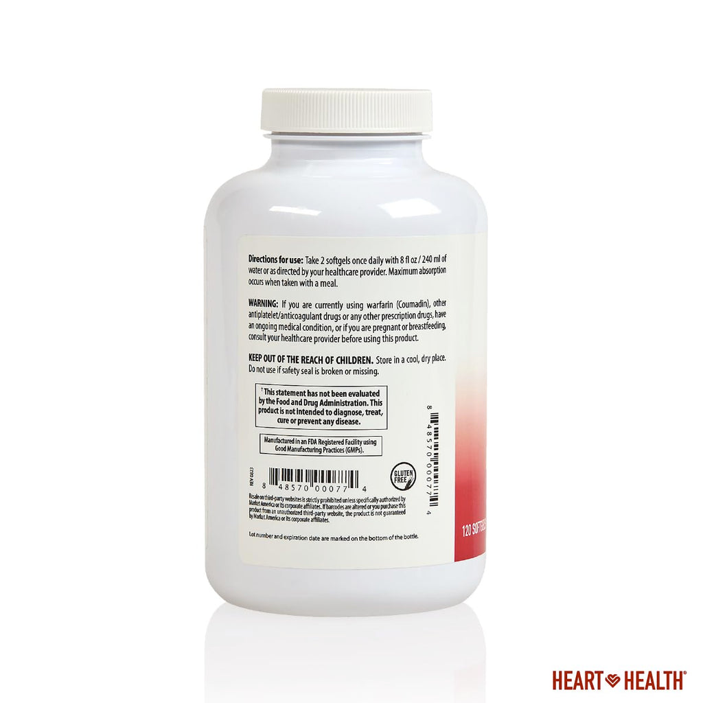 Heart Health Essential Omega-3 Fish Oil with Vitamin E – High EPA & DHA (60 Servings) | Gluten-Free & Non-GMO