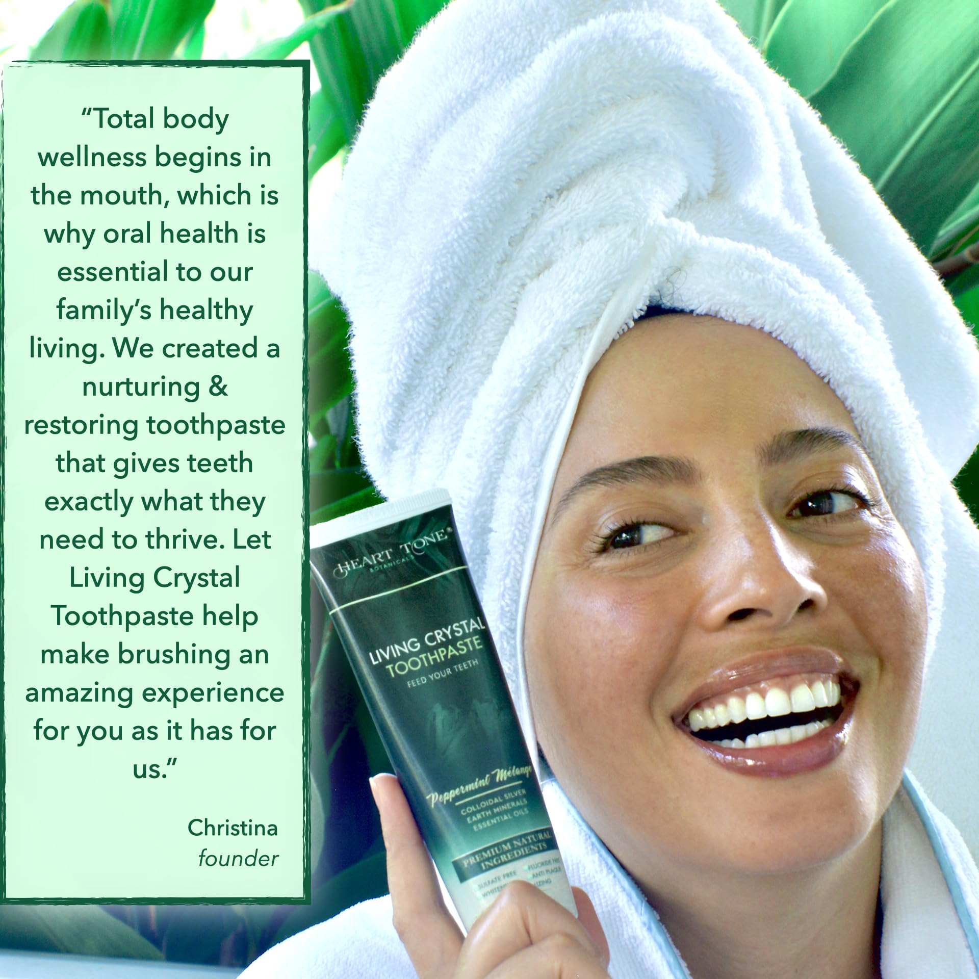 Heart Tone Botanicals Living Crystal Toothpaste - Fluoride Free & Remineralizing Nano Hydroxyapatite