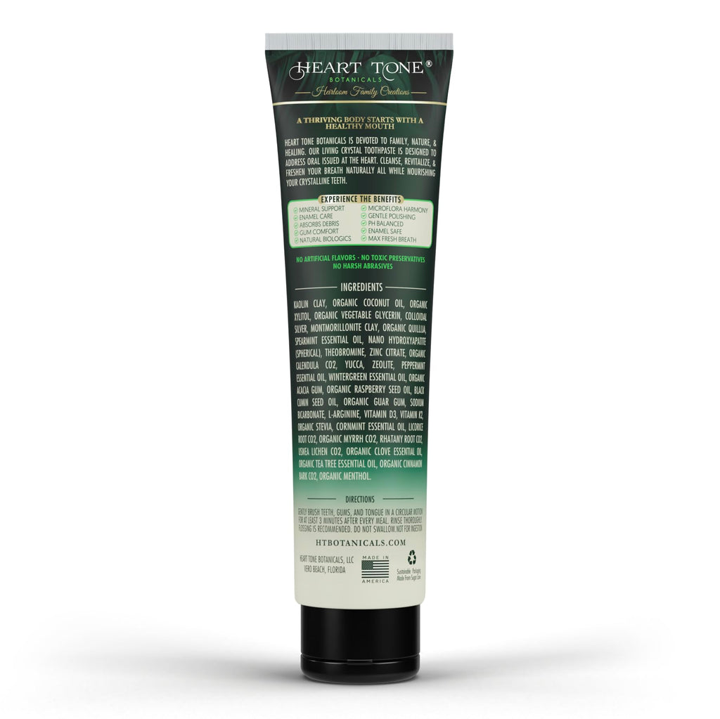 Heart Tone Botanicals Living Crystal Toothpaste - Fluoride Free & Remineralizing Nano Hydroxyapatite