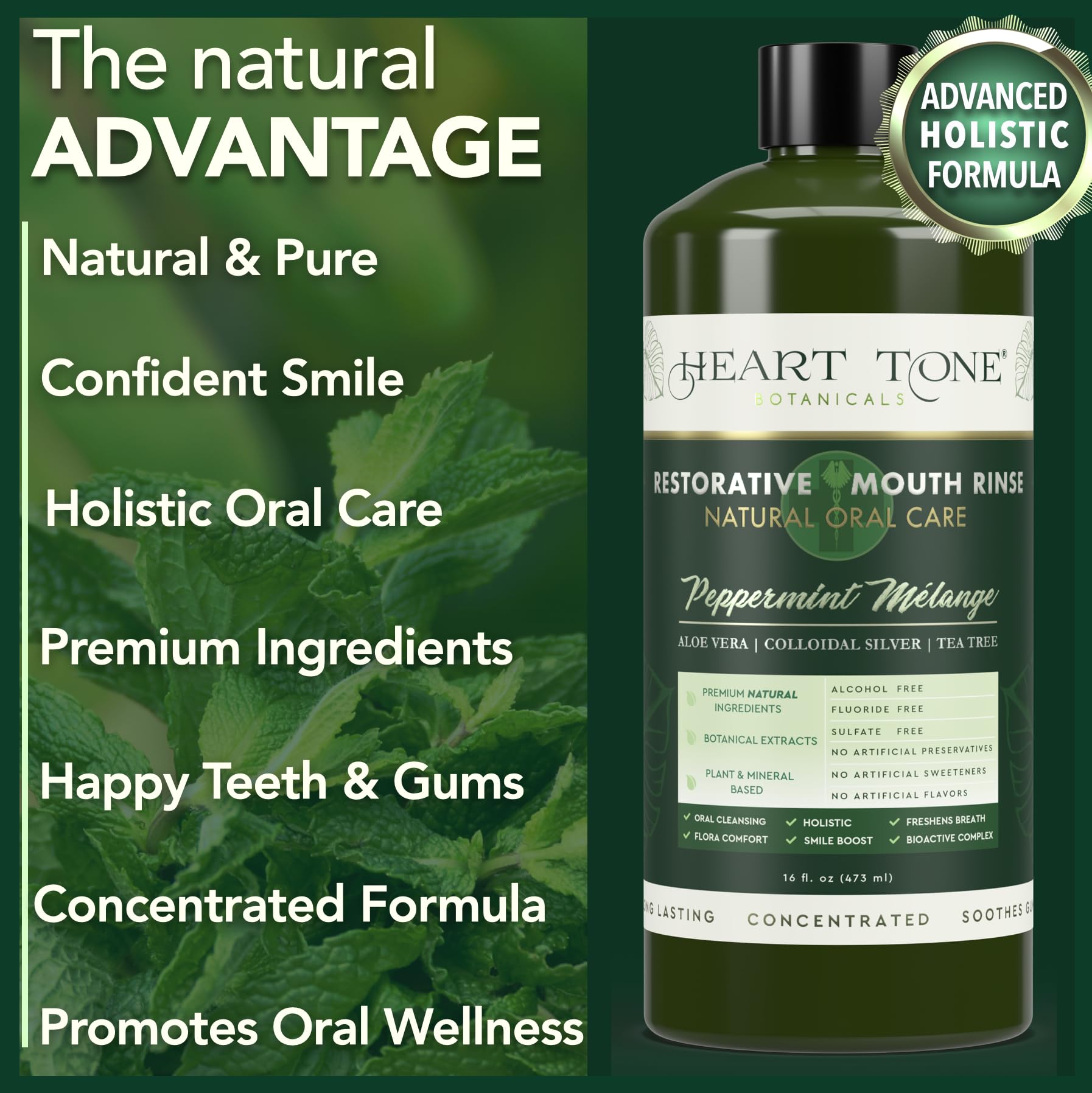 Heart Tone Botanicals Nano Silver Mouthwash – All Natural, Fluoride Free