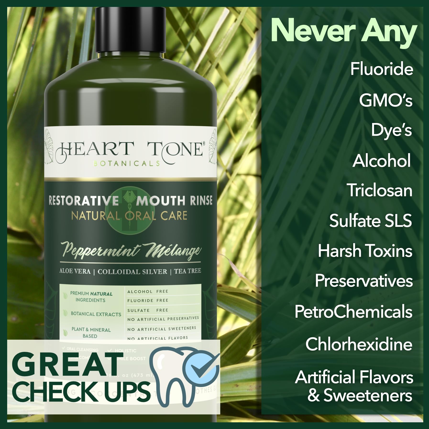 Heart Tone Botanicals Nano Silver Mouthwash – All Natural, Fluoride Free
