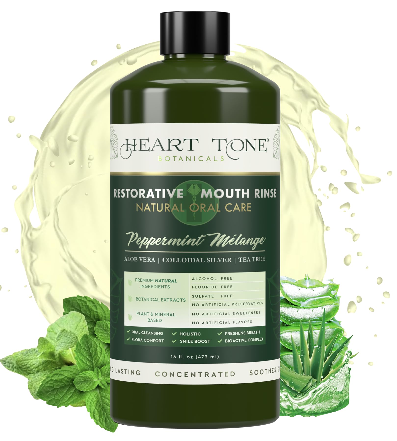 Heart Tone Botanicals Nano Silver Mouthwash – All Natural, Fluoride Free