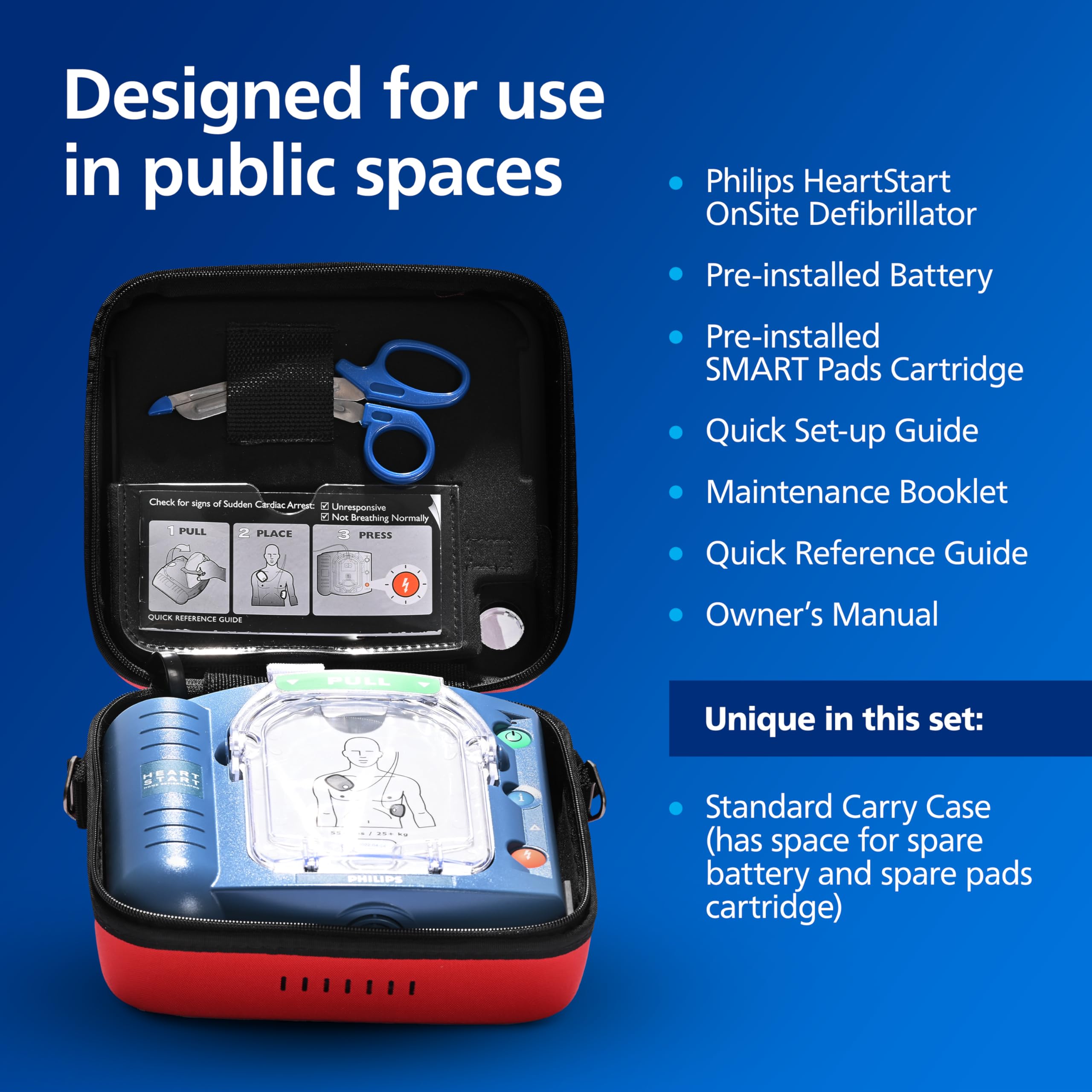 Philips HeartStart OnSite AED Defibrillator with Standard Carry Case (M5066A-C01)