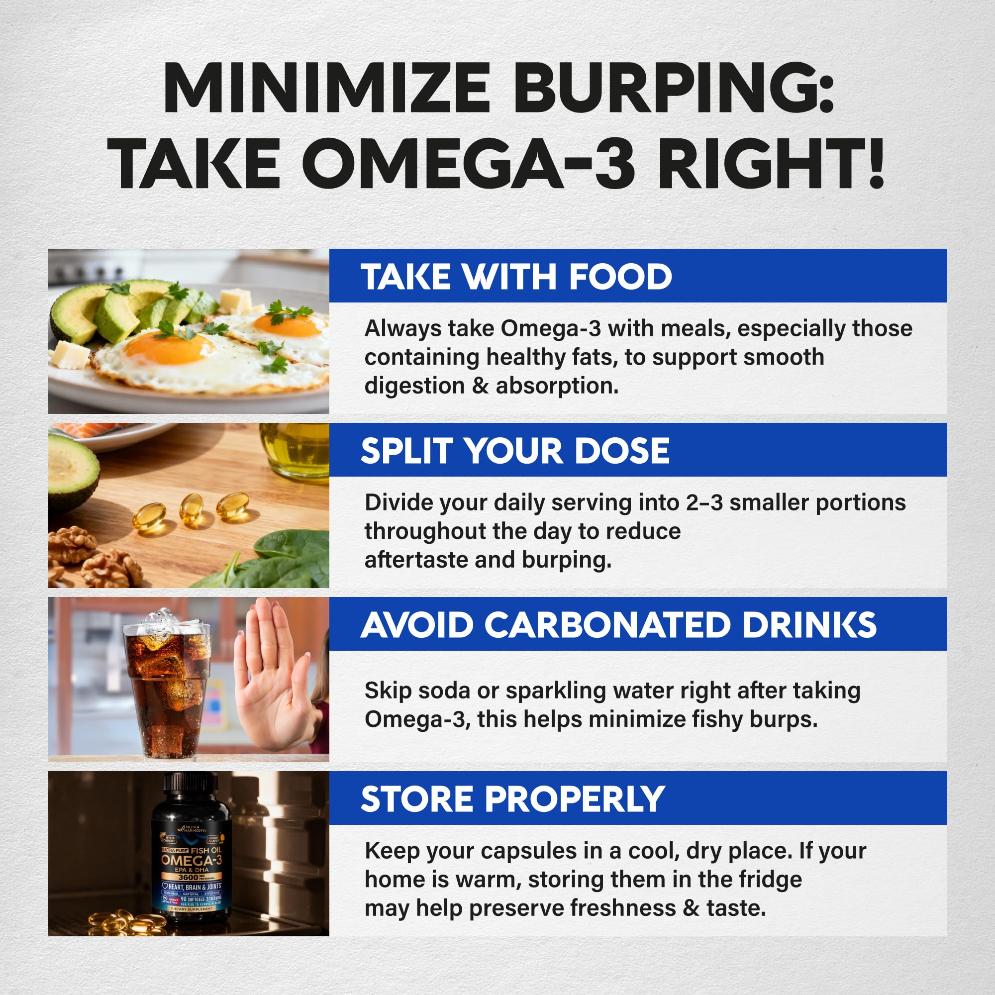 Omega 3 Fish Oil 3600 mg | EPA & DHA, Lemon Flavor, Made in USA