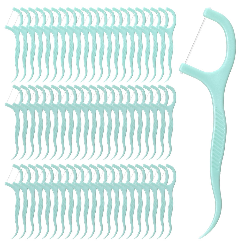 Heclia Dental Floss Picks Bulk – 200 Count Mint Flavor, Portable Light Green