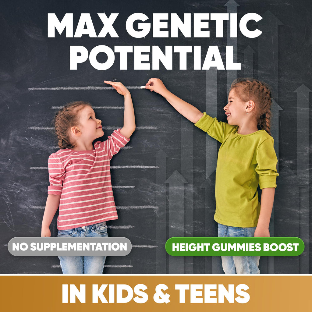 HighSpot Height Growth Gummies – Calcium 100mg, Magnesium Glycinate 30mg, Zinc 6mg, K2 D3 25mcg | Grow Tall Maximizer Multivitamin