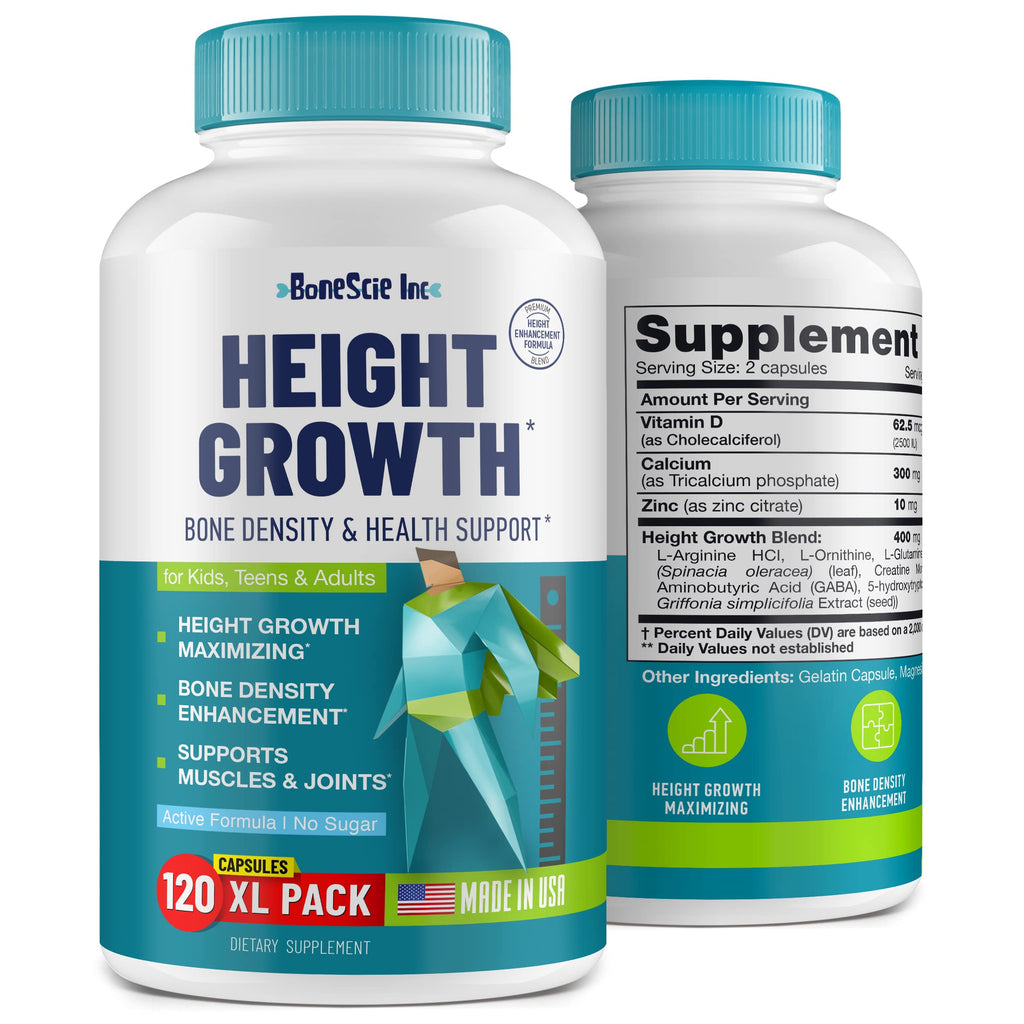 Height Growth Maximizer - Made in USA | Natural Height Booster & Bone Growth Pills