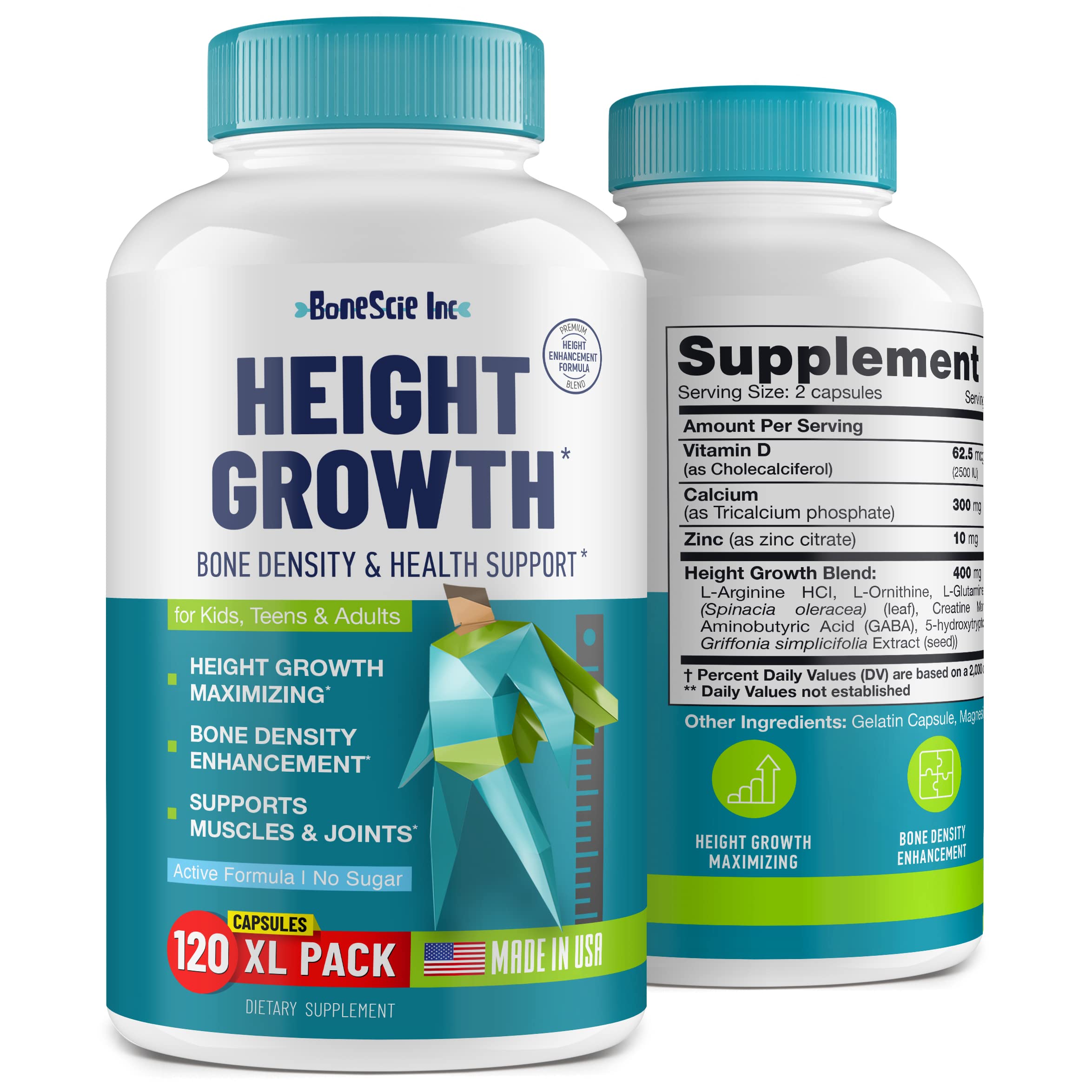Height Growth Maximizer - Made in USA | Natural Height Booster & Bone Growth Pills