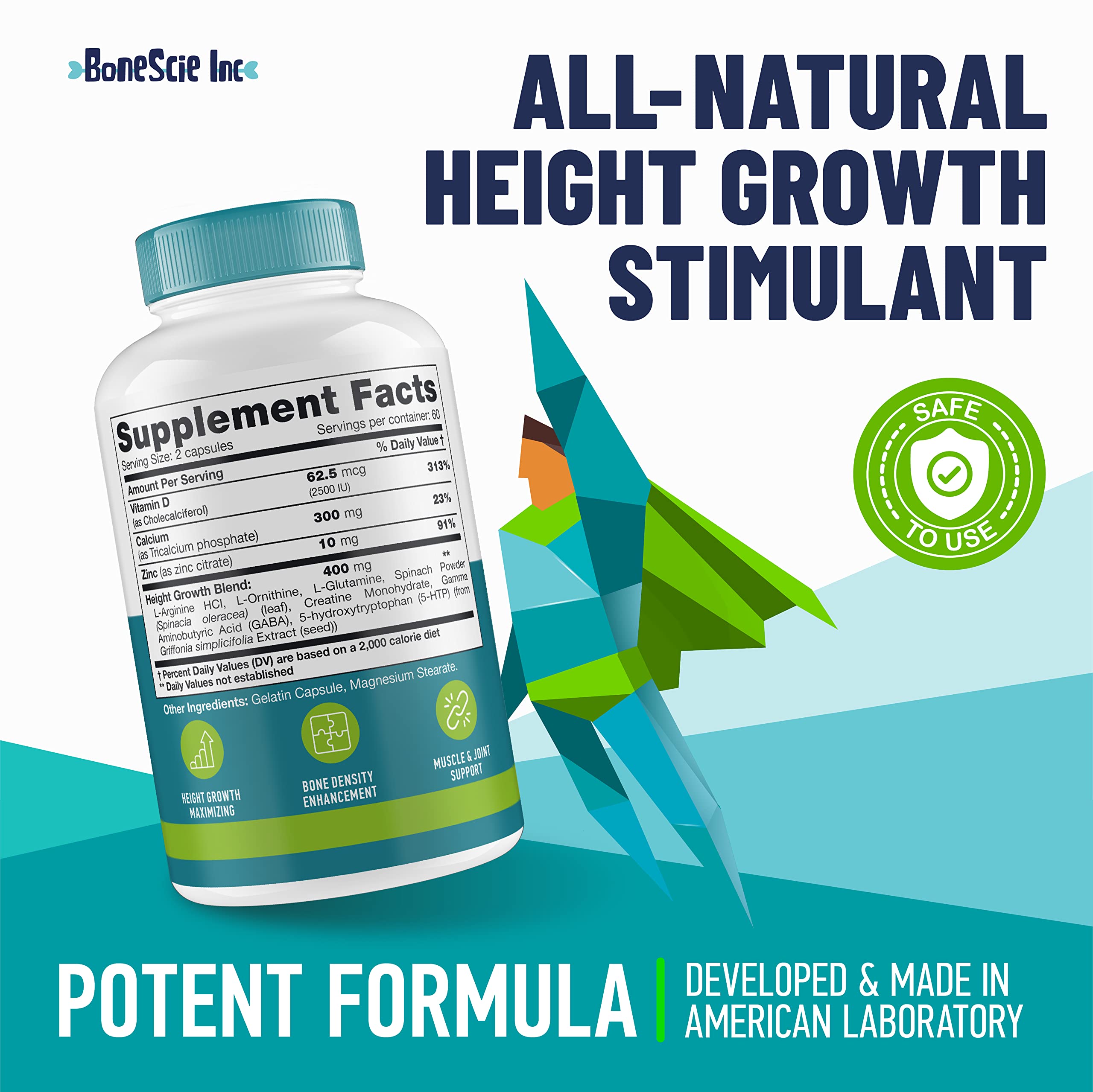 Height Growth Maximizer - Made in USA | Natural Height Booster & Bone Growth Pills