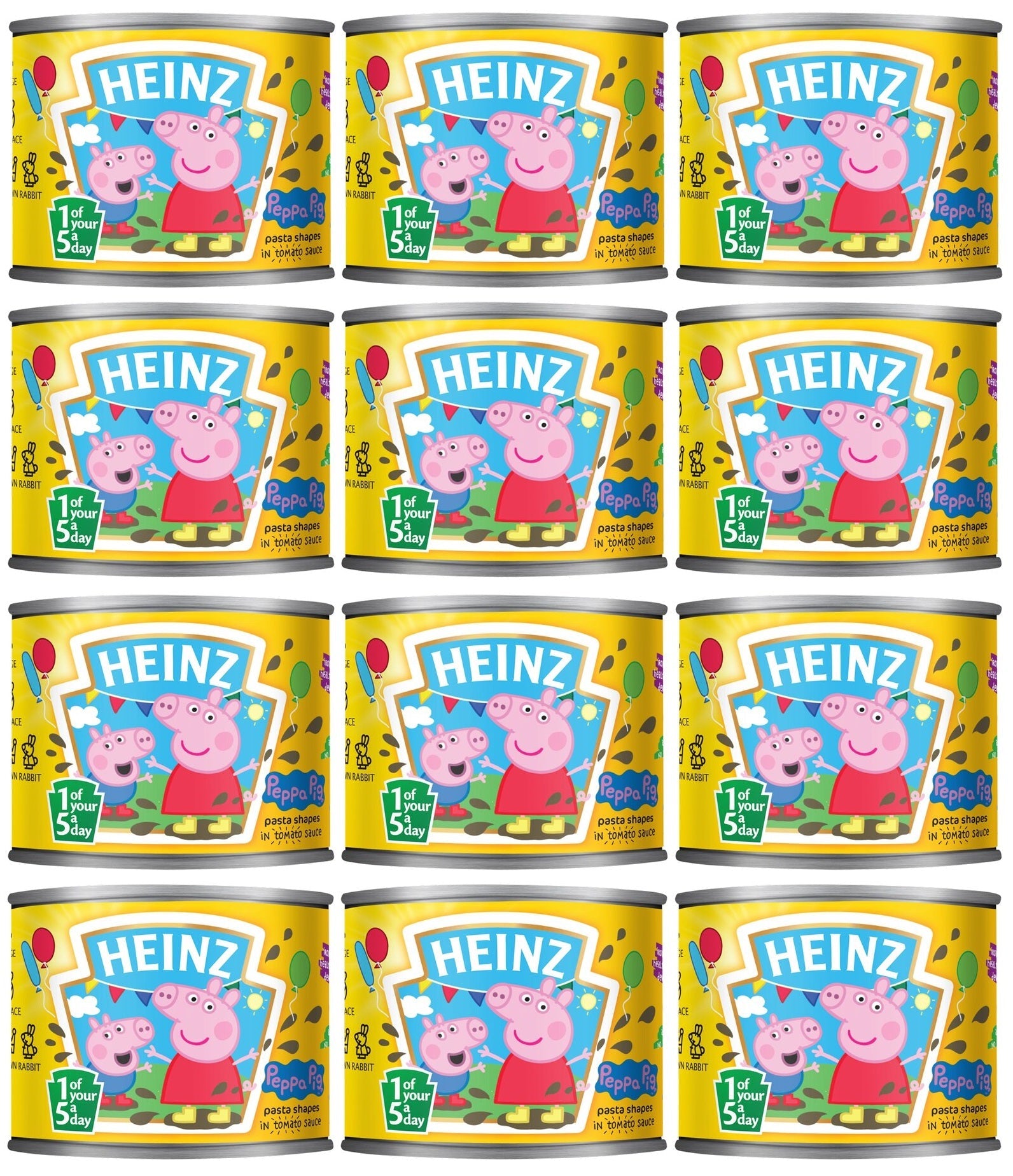 12 x Heinz Peppa Pig Pasta Shapes 205Gm