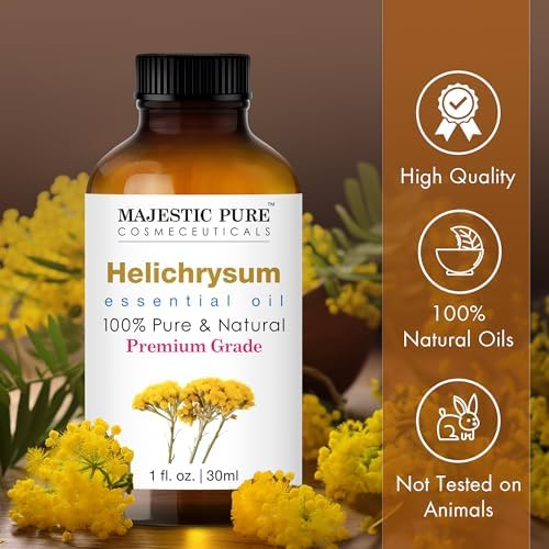 Majestic Pure Helichrysum Essential Oil 1oz – Pure, Natural, Glass Dropper