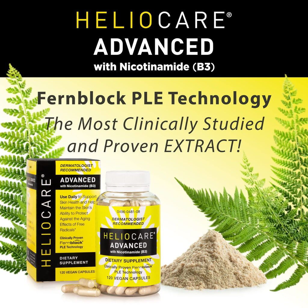 Heliocare Advanced Niacin B3 Supplement | Fernblock PLE 240mg per Serving - 120 Vegan Capsules