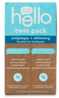 Hello Antiplaque & Whitening Fluoride-Free Toothpaste Twin Pack – Peppermint