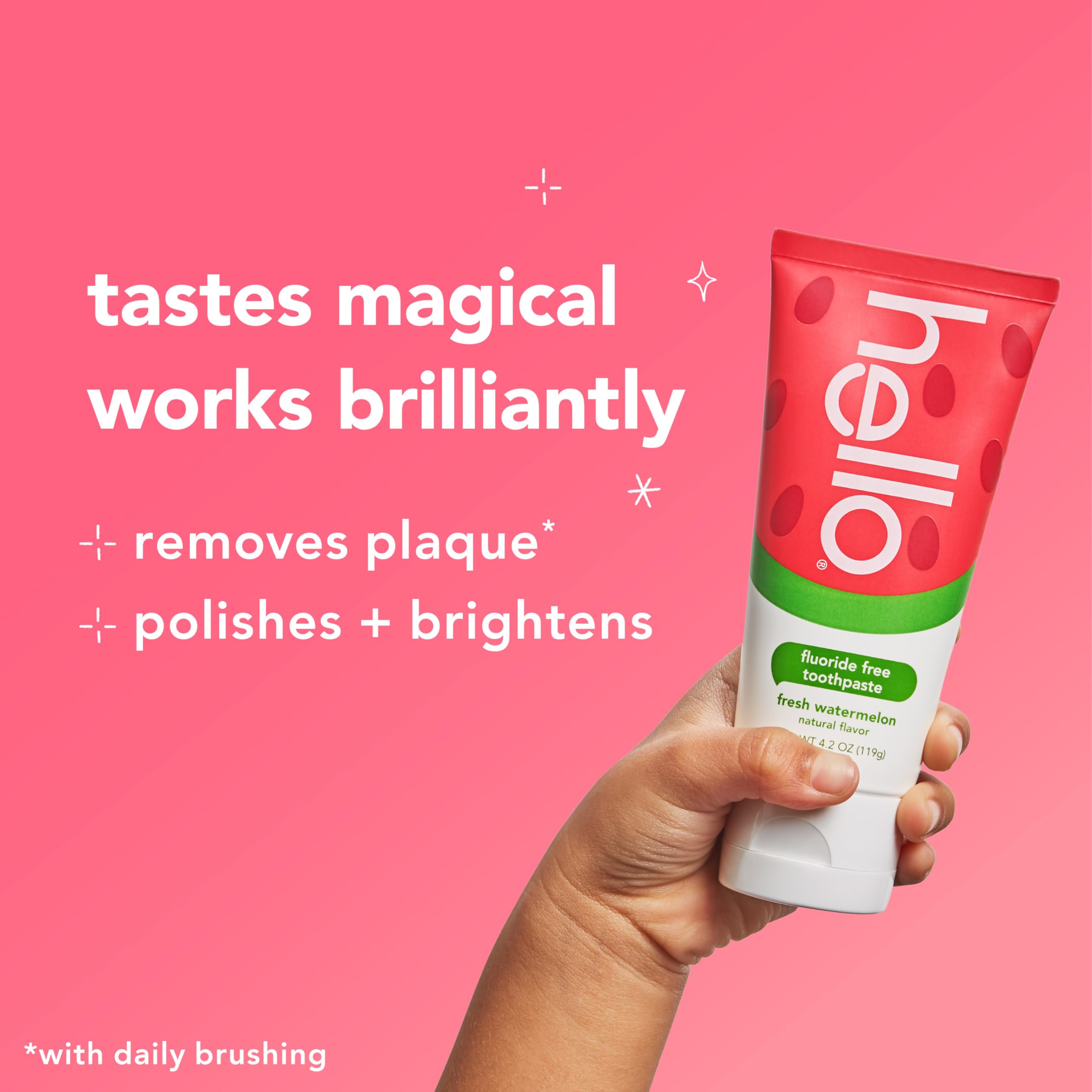 Hello Fresh Watermelon Fluoride Free Kids Toothpaste – 3 Pack, 4.2 oz Tubes