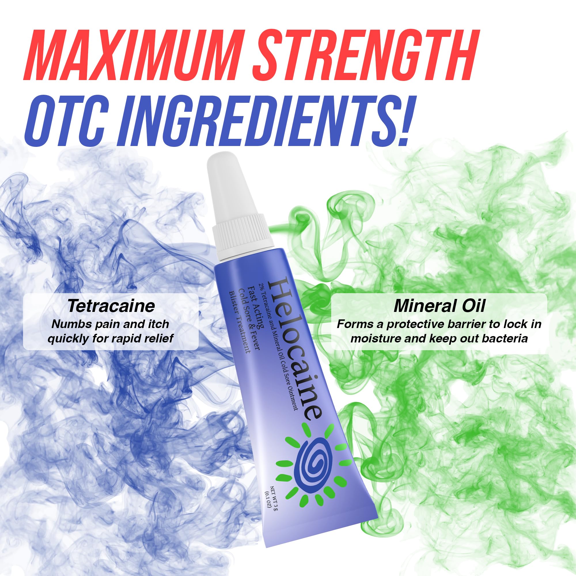 Helocaine Fast-Acting Cold Sore & Mouth Pain Relief Ointment — 3g Tube