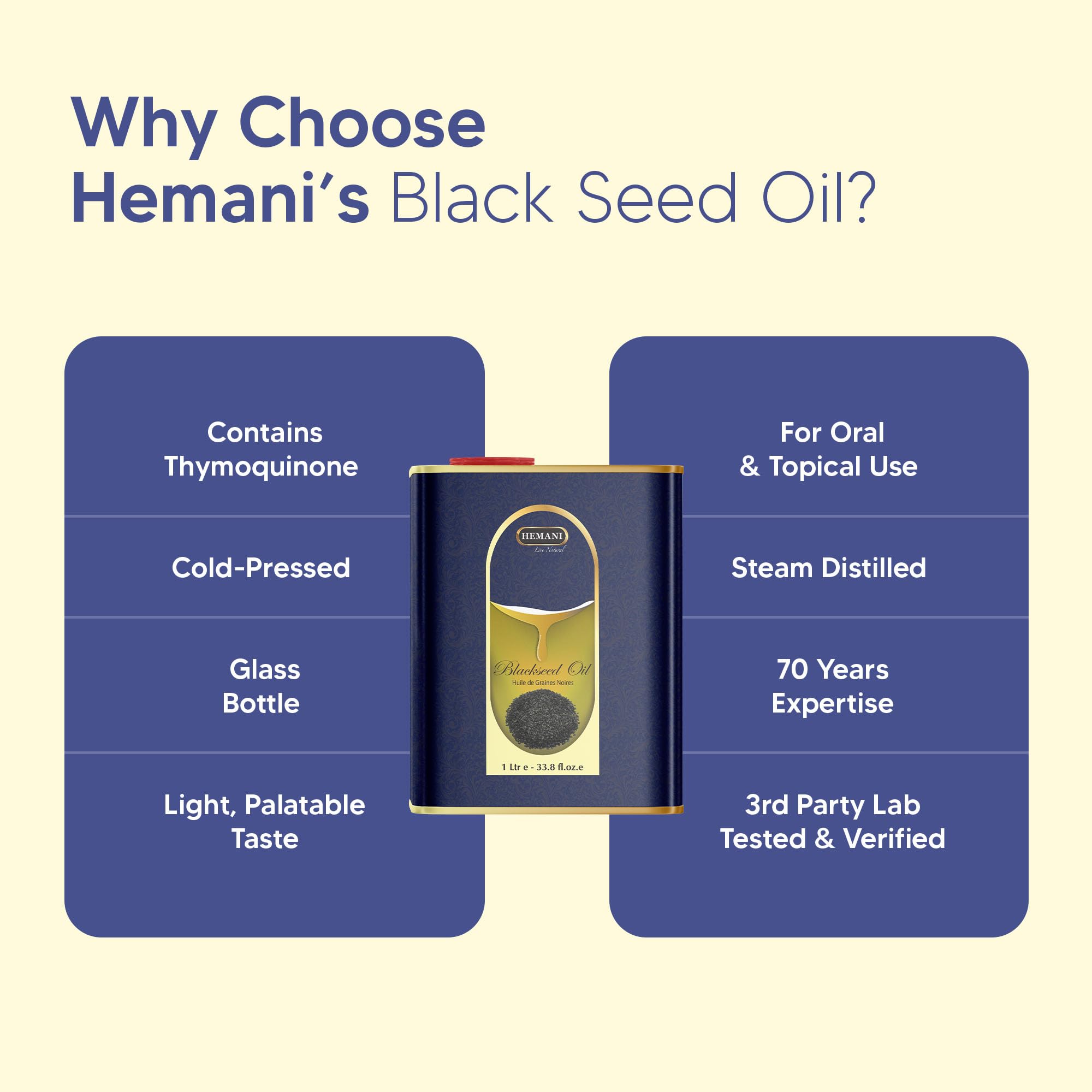 Hemani Black Seed Oil 1000ml – Cold Pressed Nigella Sativa Oil for Digestive Health, Brain Function & Immune Support